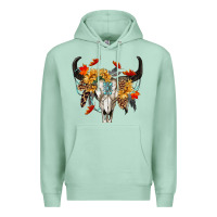 Seafoam Fall Bull Skull Premium Hoodie - RanaPortraitStore