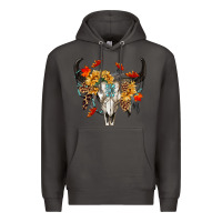 Smoke Fall Bull Skull Premium Hoodie - RanaPortraitStore