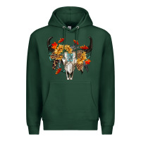 Sports Green Fall Bull Skull Premium Hoodie - RanaPortraitStore