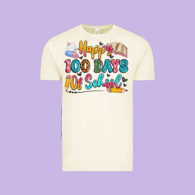 Happy 100 Days Of School Vintage Tee Designed By Artiststas