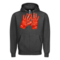 Charcoal Heather receiver gloves fa element 1 Zipper Hoodie - FaDigitalArtStudio