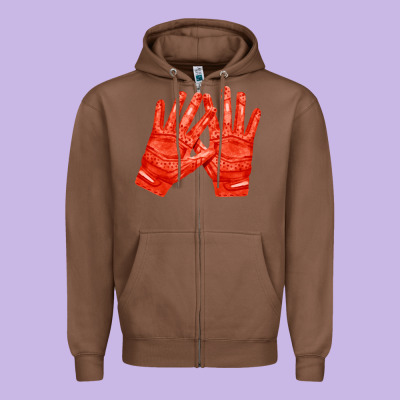 Receiver Gloves Fa Element 1 Zipper Hoodie Designed By Fadigitalartstudio