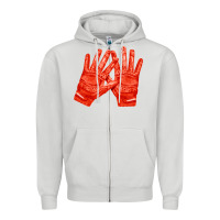 Dove Grey receiver gloves fa element 1 Zipper Hoodie - FaDigitalArtStudio