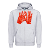 Heather Grey receiver gloves fa element 1 Zipper Hoodie - FaDigitalArtStudio