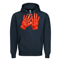 Navy receiver gloves fa element 1 Zipper Hoodie - FaDigitalArtStudio