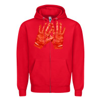 Red receiver gloves fa element 1 Zipper Hoodie - FaDigitalArtStudio