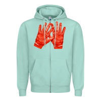 Seafoam receiver gloves fa element 1 Zipper Hoodie - FaDigitalArtStudio