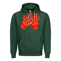 Sports Green receiver gloves fa element 1 Zipper Hoodie - FaDigitalArtStudio
