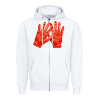 White receiver gloves fa element 1 Zipper Hoodie - FaDigitalArtStudio