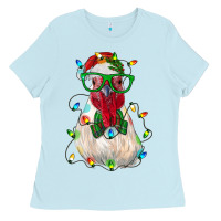 Baby Blue christmas rooster Ladies Tee - RanaPortraitStore