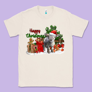 Happy Christmas Southdown Baby Sheep Classic Tee Designed By Lillyallendesigns