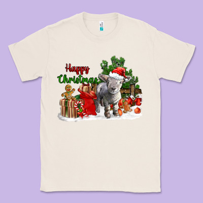 Happy Christmas Southdown Baby Sheep Classic Tee Designed By Lillyallendesigns