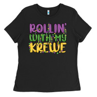 Black rollin with my krewe Ladies Tee - MaliasSmallBusiness