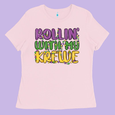 Rollin With My Krewe Ladies Tee Designed By Maliassmallbusiness