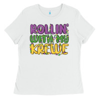 White rollin with my krewe Ladies Tee - MaliasSmallBusiness