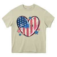 Mossy usa heart Heavy Core Tee - MaliasSmallBusiness