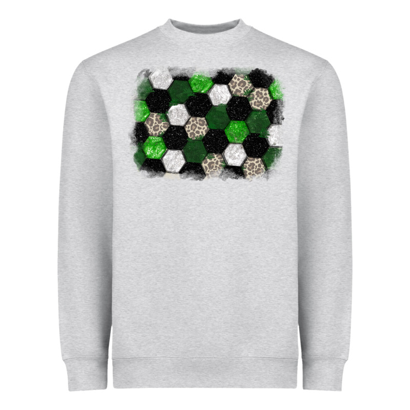 Soccer Leopard Glitter Background Heavyweight Sweatshirt by HowdyJamesFarm | Teevron