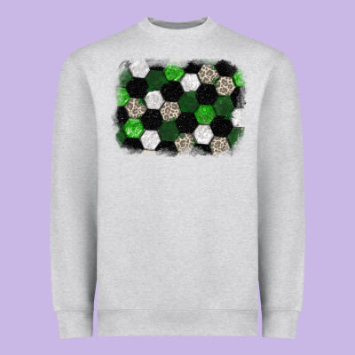 Soccer Leopard Glitter Background Heavyweight Sweatshirt Designed By Howdyjamesfarm