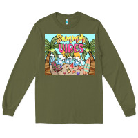 Army Green summer vibes Long Sleeve Tee - NancyCooperArtShop
