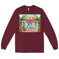 Burgundy summer vibes Long Sleeve Tee - NancyCooperArtShop
