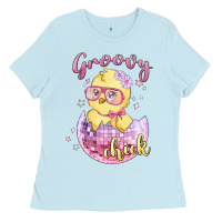 Baby Blue groovy chick easter Ladies Tee - MaliasSmallBusiness
