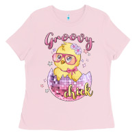 Bubblegum Pink groovy chick easter Ladies Tee - MaliasSmallBusiness