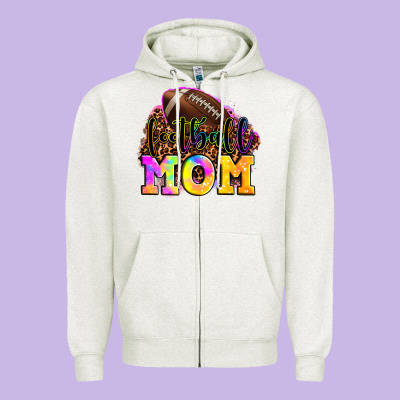 Football Mom Zipper Hoodie Designed By Oliviacreatesart