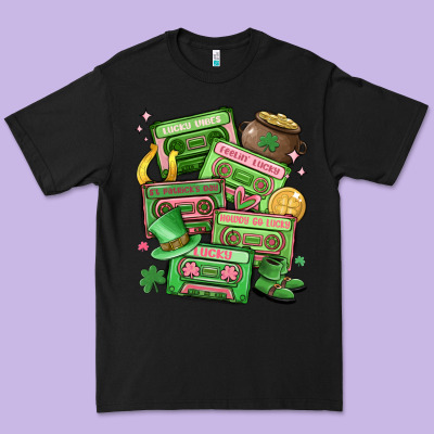 St Patrick's Day Cassette Tapes Premium Tee Designed By Maliassmallbusiness