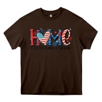 Chocolate Brown home of the free because of the brave Heavy Core Tee - MaliasSmallBusiness