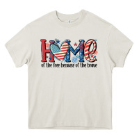 Cream home of the free because of the brave Heavy Core Tee - MaliasSmallBusiness