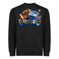 Black Touchdown season American Football blue team color Heavyweight Sweatshirt - HowdyJamesFarm