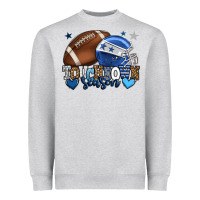 Heather Grey Touchdown season American Football blue team color Heavyweight Sweatshirt - HowdyJamesFarm