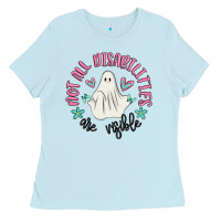 Baby Blue not all disabilities are visible Ladies Tee - MaliasSmallBusiness