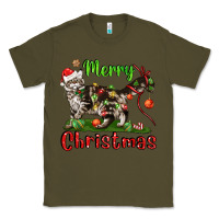 Army Green maine coon cat merry christmas Classic Tee - LillyAllenDesigns