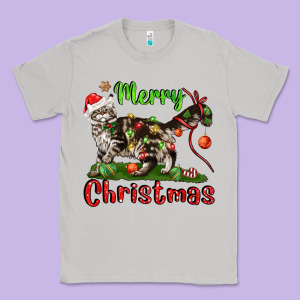 Maine Coon Cat Merry Christmas Classic Tee Designed By Lillyallendesigns