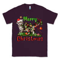 Plum maine coon cat merry christmas Classic Tee - LillyAllenDesigns