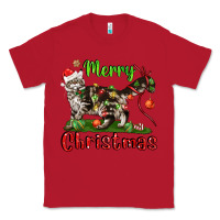 Red maine coon cat merry christmas Classic Tee - LillyAllenDesigns