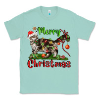 Seafoam maine coon cat merry christmas Classic Tee - LillyAllenDesigns