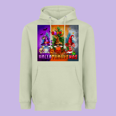 Happy Hallothanksmas Heavyweight Hoodie Designed By Fadigitalartstudio