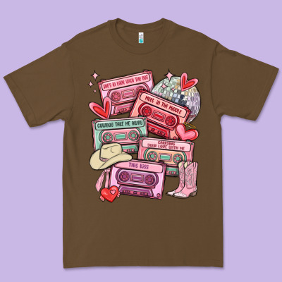 Valentines Day Cassette Tapes Premium Tee Designed By Maliassmallbusiness
