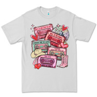 Dove Grey valentines day cassette tapes Premium Tee - MaliasSmallBusiness
