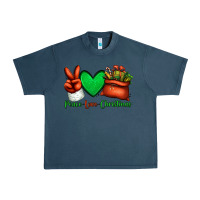 Midnight Navy peace love Christmas Santa Claus hand Urban Heavy Tee - Jasminsmagicworld
