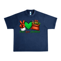 Navy peace love Christmas Santa Claus hand Urban Heavy Tee - Jasminsmagicworld