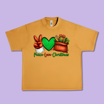 Peace Love Christmas Santa Claus Hand Urban Heavy Tee Designed By Jasminsmagicworld