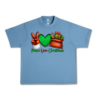 Pebble Blue peace love Christmas Santa Claus hand Urban Heavy Tee - Jasminsmagicworld