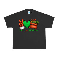 Pigment Black peace love Christmas Santa Claus hand Urban Heavy Tee - Jasminsmagicworld