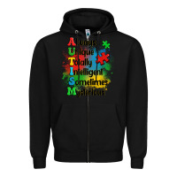 Black always unique autism Zipper Hoodie - OliviaCreatesArt