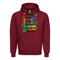 Burgundy always unique autism Zipper Hoodie - OliviaCreatesArt