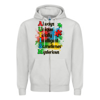 Dove Grey always unique autism Zipper Hoodie - OliviaCreatesArt