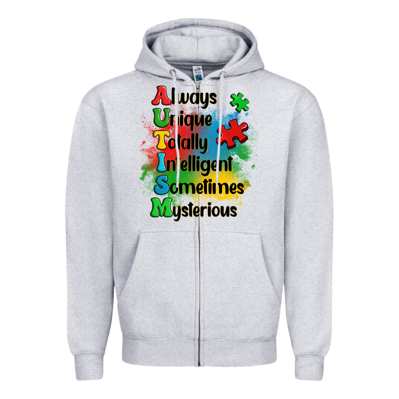 Always Unique Autism Zipper Hoodie by OliviaCreatesArt | Teevron